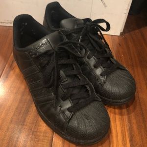 Adidas superstar shoes all black